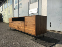 Laden Sie das Bild in den Galerie-Viewer, svo-living unikat lowboard sideboard xxl massivholz möbel